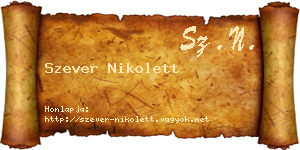 Szever Nikolett névjegykártya